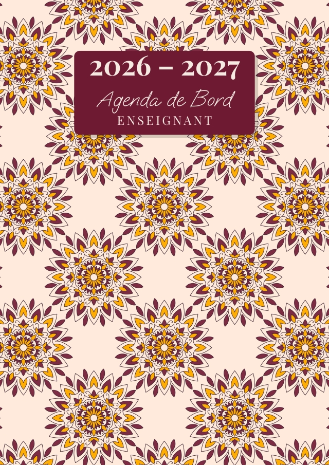 Agenda de Bord Enseignant — Ambiance indienne