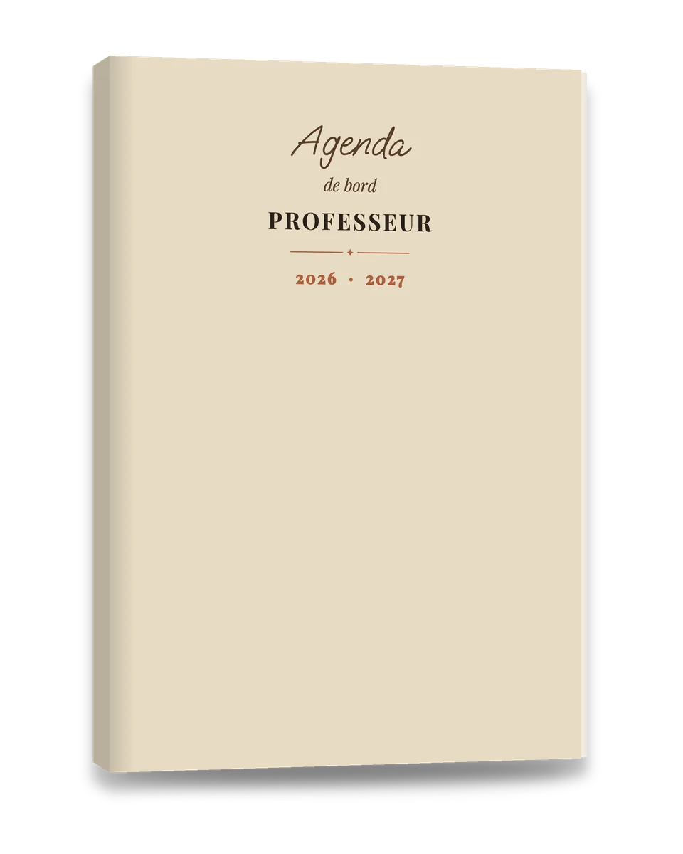 Agenda de Bord Professeur 2026-2027 — Édition Écru