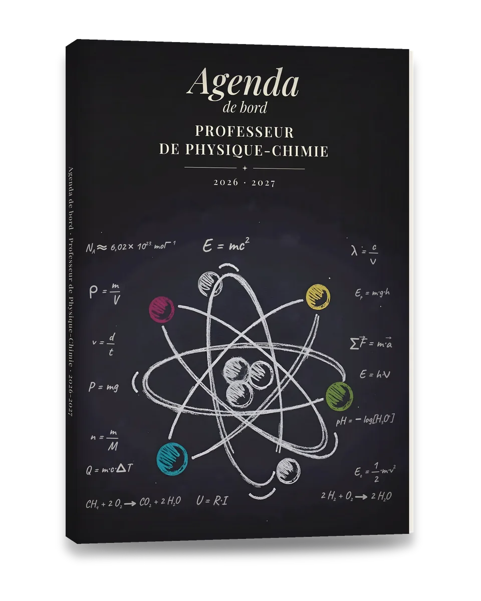 Agenda de Bord 2026-2027 Professeur de Physique-Chimie — Édition « L'atome »
